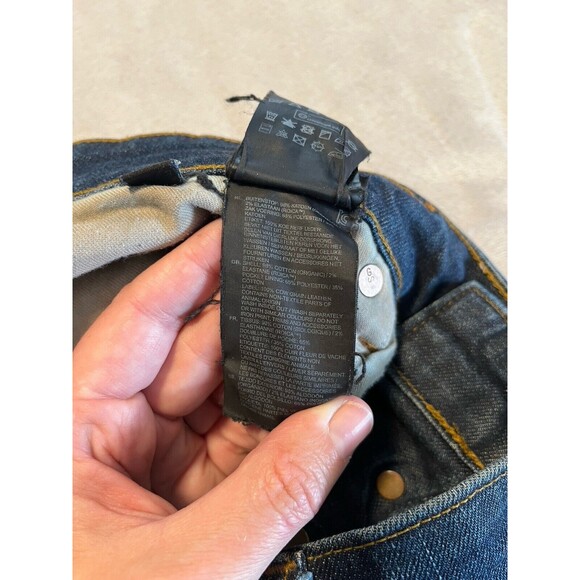 G Star Raw Jeans Men’s 36 X 38 Blue Dark Wash Straight Leg Button Fly Distressed - Picture 7 of 14